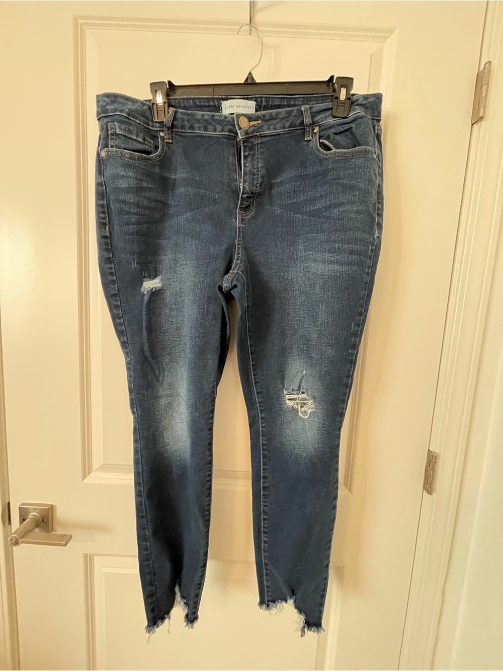 Lane Bryant Indigo Skinny Jeans with Distressed Details